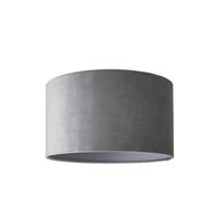 MiniSun | Medium Modern Grey Velvet Drum Light Shade | Lamp Shades, Home Décor & Improvement Essential | 350mm Shade Width