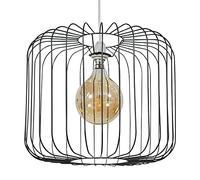 MiniSun | Metal Wire Design Easy Fit Ceiling Pendant Light Shade in a Matt Black Finish | Pendant Lights, Home Décor & Improvement Essential | Includes Bulb [2700K Warm White] | 320cm Shade Width