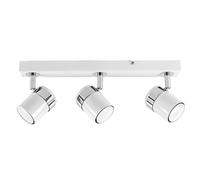 MiniSun | Modern 3 Way Gloss White and Polished Chrome Ceiling Spotlight | Ceiling Spots, Home Décor & Improvement Essential | Includes 5W LED Bulbs [Cool White] | Mains Wired