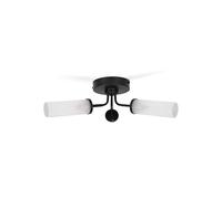 MiniSun | Modern 3 Way Matt Black and Reeded Glass Shade Ceiling Light Fitting | Bath Ceiling Lights, Home Décor & Improvement Essential