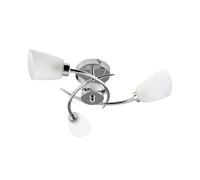 MiniSun | Modern 3 Way Spiral Polished Chrome Ceiling Light Fitting with Frosted Glass Shades | Pendant Lights, Home Décor & Improvement Essential