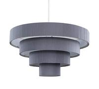 MiniSun | Modern 4 Tier Grey Pleated Effect Ceiling Pendant Light Shade | Shades & Home Improvements Essential | 400cm Shade Width