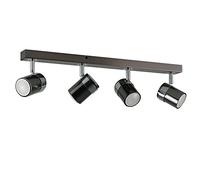 MiniSun | Modern 4 Way Ceiling Spotlight Fitting in a Black Chrome Finish | Ceiling Spots, Home Décor & Improvement Essential