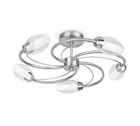 MiniSun | Modern 5 Way Brushed Chrome Ceiling Light with Clear Glass Shades | Ceiling Lighting, Home Décor & Improvement Essential | Includes 5X 2.6W LED G9 Light Bulb with 3000K Colour Temperature