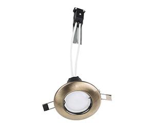 MiniSun | Modern Antique Brass Recessed GU10 Ceiling Spotlight Downlights | LED Bulbs, Home Décor & Improvement Essential | Pack of 6 | Includes Bulb [6500K Cool White] | Mains Wired