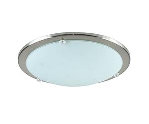 MiniSun | Modern Bezel Chrome and Frosted Opal White Glass Ceiling Light Fitting | Close-to-Ceiling Lights, Home Décor & Improvement Essential | Includes 4W LED Bulb [3000K Warm White]