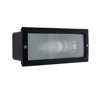 MiniSun | Modern Black Aluminium and Frosted Glass Brick Light | LED Bulbs, Home Décor & Improvement Essential | Includes Bulb