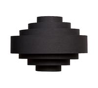 MiniSun | Modern Black and Gold 7 Tier Pendant Drum Light Shade | Home Décor, Bedside & Desk Lamp | Includes Bulb | 450mm Shade Width