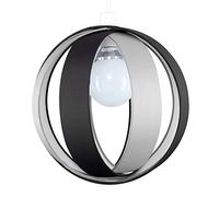 MiniSun | Modern Black and Grey Fabric Cocoon Light Shade | Pendant Lights, Home Décor & Improvement Essential | Includes 6W LED Bulb | 29cm Shade Width