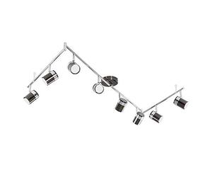 MiniSun | Modern Black Chrome and Chrome 8 Way Adjustable Flexi Z Ceiling Spotlight | Ceiling Spots, Home Décor & Improvement Essential | Includes 5W LED Bulbs [3000K Warm White]