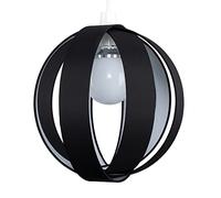 MiniSun | Modern Black Fabric Cocoon Globe Style Ceiling Light Shade | Pendant Lights, Home Décor & Improvement Essential | 290mm Shade Width