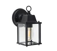 MiniSun | Modern Black Metal and Glass Security Wall Lantern | Outdoor Wall Lights, Home Décor & Improvement Essential