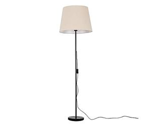 MiniSun | Modern Black Metal Floor Lamp with an Extra Large Beige Tapered Light Shade | Floor Lamps & Torchieres, Home Décor & Improvement Essential | Includes 6W LED Bulb [3000K Warm White]