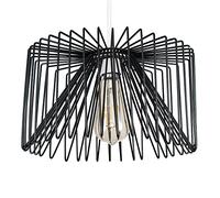 MiniSun | Modern Black Metal Wire Design Shaped Light Pendant Shade | Pendant Lights, Home Décor & Improvement Essential | 18cm Shade Width