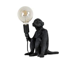 MiniSun | Modern Black Painted Monkey Design Table Lamp | Table Lamps, Home Décor & Improvement Essential | Includes 6W LED Bulb [2700K Warm White]