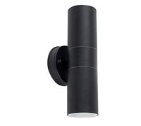 MiniSun | Modern Black Stainless Steel Outdoor Up/Down Wall Lights | Outdoor Wall Lights, Home Décor & Improvement Essential | Pair of 2 | IP44 Rated