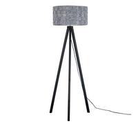 MiniSun | Modern Black Wood Tripod Design Floor Lamp with a Grey Light Shade | Floor Lamps & Torchieres, Home Décor & Improvement Essential | Includes 6W LED E27 Light Bulb