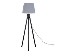 MiniSun | Modern Black Wood Tripod Design Floor Lamp with a Grey Tapered Shade | Floor Lamps & Torchieres, Home Décor & Improvement Essential