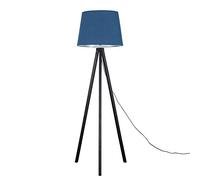 MiniSun | Modern Black Wood Tripod Design Floor Lamp with a Navy Blue Tapered Shade | Floor Lamps & Torchieres, Home Décor & Improvement Essential | Includes Bulb [3000K Warm White]