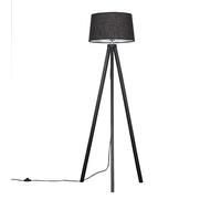 MiniSun | Modern Black Wood Tripod Floor Lamp with a Black Tapered Shade | Floor Lamps & Torchieres, Home Décor & Improvement Essential | Includes Bulb [3000K Warm White]