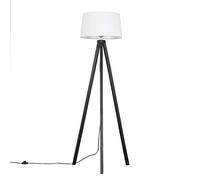 MiniSun | Modern Black Wood Tripod Floor Lamp with a White Tapered Shade | Floor Lamps & Torchieres, Home Décor & Improvement Essential | Includes Bulb [3000K Warm White]