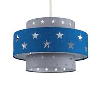 Valuelights Weaver Star Blue/ Grey Tiered Ceiling Lamp Shade