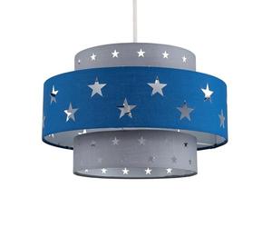 MiniSun | Modern Blue and Light Grey Cut Out Star Design Ceiling Light Shade | Pendant Lights, Home Décor & Improvement Essential | 300mm Shade Width