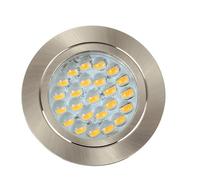 MiniSun | Modern Brushed Chrome 12V LED Caravan/Boat/Cabin Downlights | Lighting, Home Décor & Improvement Essential | Pack of 4 | Includes Bulb [2700K Warm White] | Mains Wired