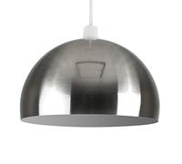 MiniSun | Modern Brushed Chrome Dome Ceiling Light Shade | Pendant Lights, Home Décor & Improvement Essential | 295mm Shade Width
