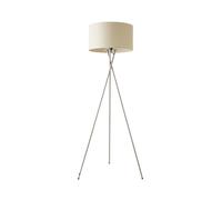 MiniSun | Modern Brushed Chrome Floor Lamp with a Beige Shade | Floor Lamps & Torchieres, Home Décor & Improvement Essential | Includes 6W GLS Bulb [3000K Warm White]