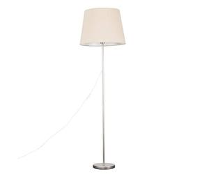 MiniSun | Modern Brushed Chrome Floor Lamp with an Extra Large Beige Tapered Shade | Floor Lamps & Torchieres, Home Décor & Improvement Essential | Includes Bulb [3000K Warm White]