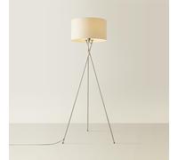 MiniSun | Modern Brushed Chrome Metal Tripod Floor Lamp with a Cream Shade | Floor Lamps & Torchieres, Home Décor, Improvement & Lifestyle Essential