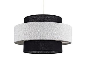 MiniSun | Modern Ceiling Light Shade in a Black and Grey Herringbone Finish | Pendant Lights, Home Décor & Improvement Essential | 30cm Shade Width