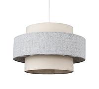 MiniSun | Modern Ceiling Light Shade in a Cream and Grey Herringbone Finish | Pendant Lights, Home Décor & Improvement Essential | 300mm Shade Width