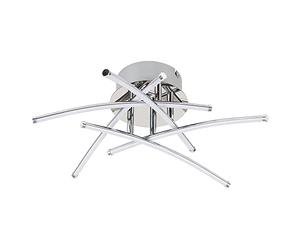 MiniSun | Modern Chrome 25W Integrated LED 5 Way Cross Over Design Ceiling Light Fitting | Pendant Lights, Home Décor & Improvement Essential | 3000K Warm White | Mains Wired
