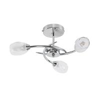 MiniSun | Modern Chrome 3 Way Ceiling Light with Frosted Glass Shades | Pendant Lights, Home Décor & Improvement Essential