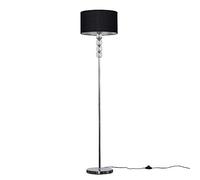 MiniSun | Modern Chrome and Clear Acrylic Balls Floor Lamp with a Black Fabric Drum Shade | Floor Lamps & Torchieres, Home Décor & Improvement Essential