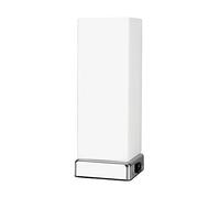 MiniSun | Modern Chrome and White Frosted Glass Touch Table Lamp with USB Charging Port | Table Lamps, Home Décor & Improvement Essential | Includes 5W LED Bulb [3000K Warm White]