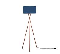 MiniSun | Modern Copper Metal Floor Lamp with a Navy Blue Shade | Floor Lamps & Torchieres, Home Décor & Improvement Essential | Includes 6W LED Bulb [3000K Warm White]