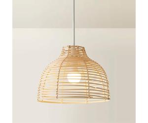 MiniSun | Modern Cream Wicker Basket Style Ceiling Light Shade | Pendant Lights, Home Décor & Improvement Essential | 31cm Shade Width
