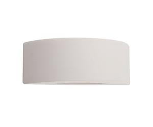 MiniSun | Modern Curved Ceramic Uplighter Wall Wash Lamp in a Paintable White Finish | Outdoor Wall Lights, Home Décor & Improvement Essential | Mains Wired