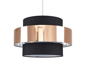 MiniSun | Modern Cylinder Ceiling Pendant Light Shade in a Black & Copper Effect Finish | Pendant Lights, Home Décor & Improvement Essential | 34cm Shade Width