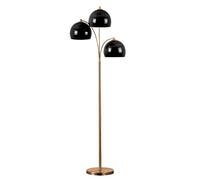 MiniSun | Modern Designer Style 3 Way Polished Copper Floor Lamp with Gloss Black Dome Shades | Floor Lamps & Torchieres, Home Décor & Improvement Essential | Includes Bulb [3000K Warm White]