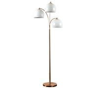 MiniSun | Modern Designer Style 3 Way Polished Copper Floor Lamp with Gloss White Dome Shades | Floor Lamps & Torchieres, Home Décor & Improvement Essential | Includes Bulb [3000K Warm White]