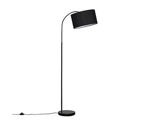 MiniSun | Modern Designer Style Black Curved Stem Floor Lamp with a Black Cylinder Shade | Floor Lamps & Torchieres, Home Décor & Improvement Essential | Includes Bulb [3000K Warm White]