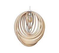 MiniSun | Modern Droplet Shaped Wooden Spiral Design Ceiling Pendant Light Shade | Home Décor, Bedside & Desk Lamp