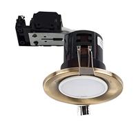 MiniSun | Modern Fire Rated Antique Brass GU10 Recessed Ceiling Downlight/Spotlights | Ceiling Spots, Home Décor & Improvement Essential | Pack of 4 | Includes 5W LED Bulbs [3000K Warm White]