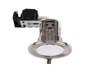 MiniSun | Modern Fir Brushed Chrome GU10 Recessed Ceiling Downlight/Spotlights | Recessed Lighting, Home Décor Essential | Pack of 10 | Includes Bulb [3000K Warm White] | Mains Wired