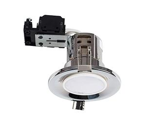 MiniSun | Modern Fir Polished Chrome GU10 Recessed Ceiling Downlight/Spotlights | LED Bulbs, Home Décor & Improvement Essential | Pack of 4 | Includes Bulb [3000K Warm White] | Mains Wired