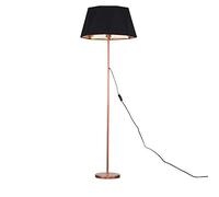 MiniSun | Modern Floor Lamp Base in a Copper Metal Finish with a Black/Copper Geometric Shade | Floor Lamps & Torchieres, Home Décor & Improvement Essential | Includes Bulb [3000K Warm White]